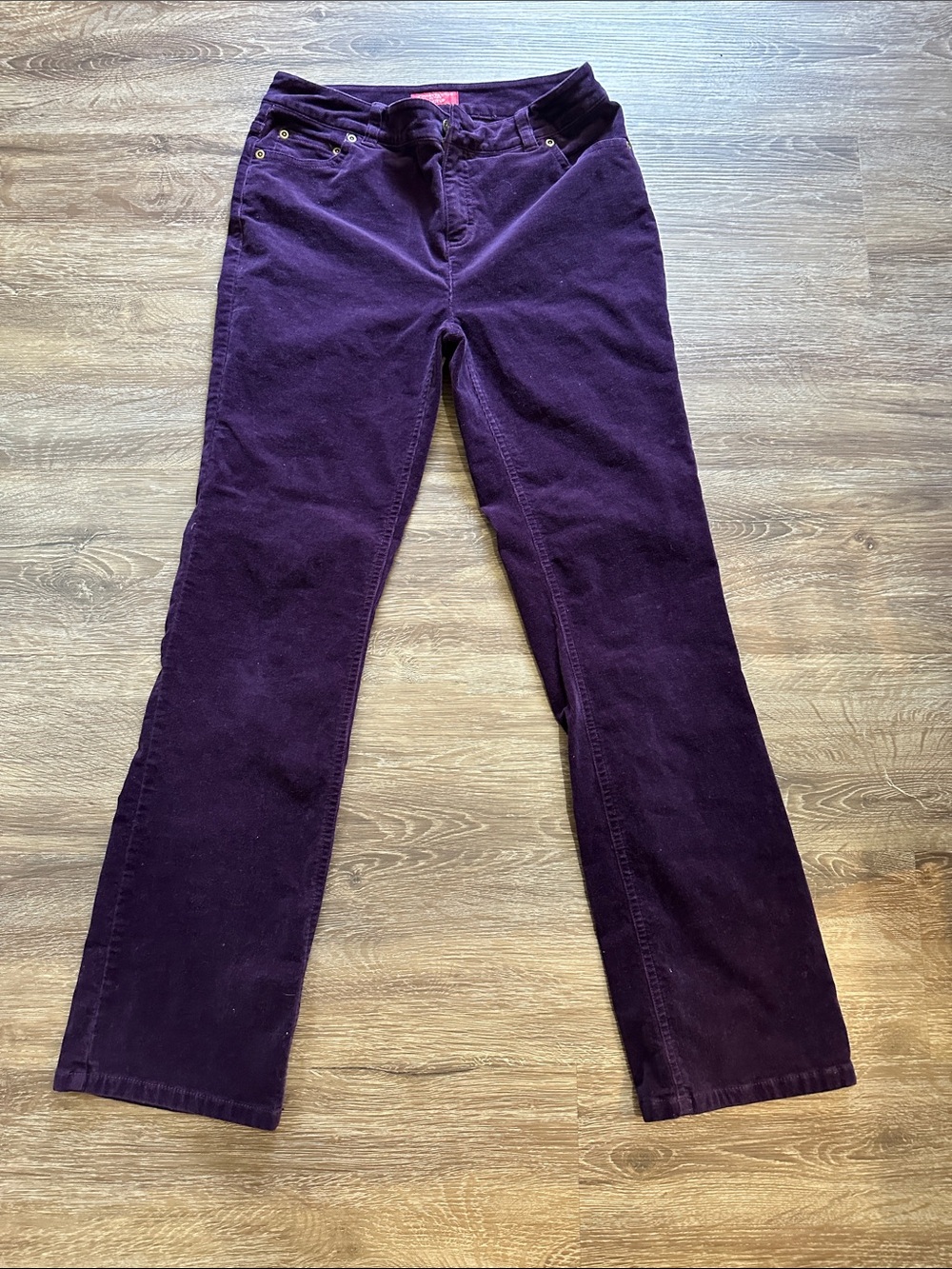 Charter Club Deep Plum Corduroy Straight-Leg Jeans - Picture 4 of 7